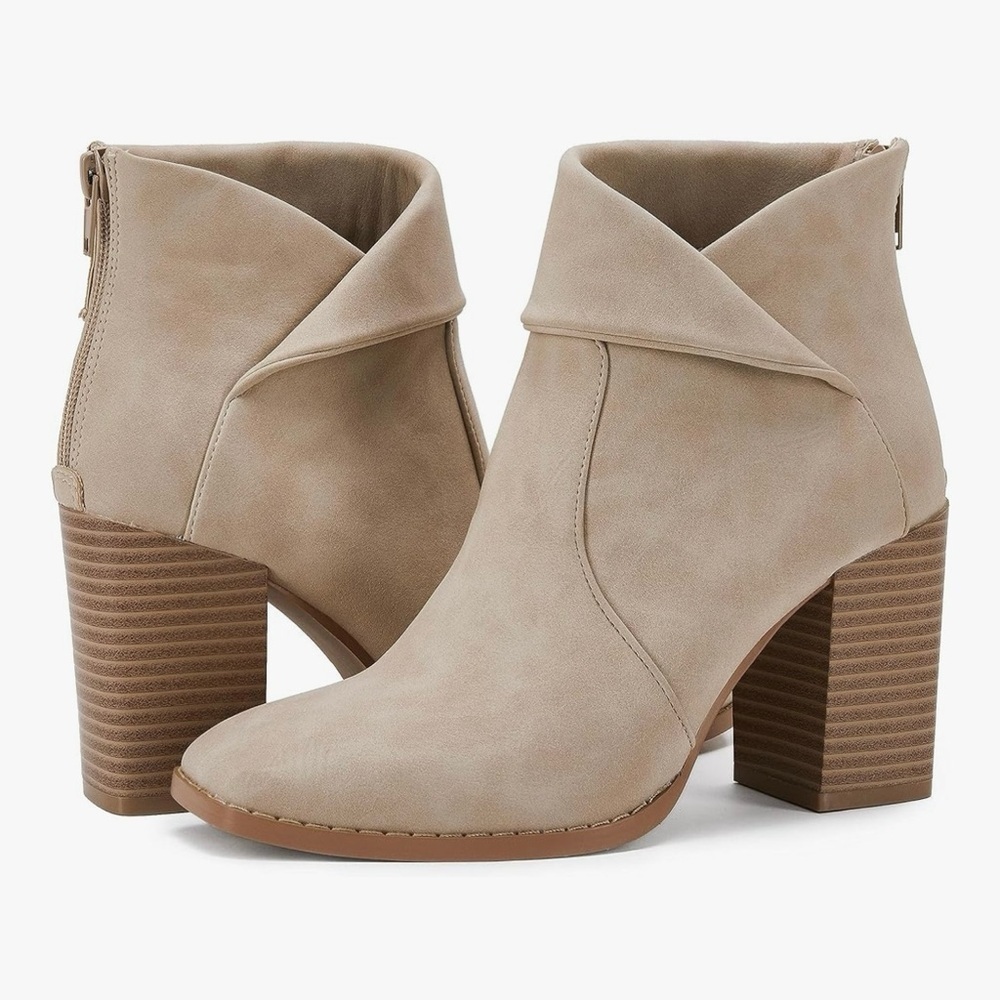 ZBY Beige Ankle Boots for Women, NEW, Size 9